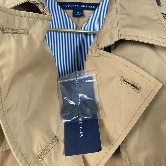 TOMMY HILFIGER Women's Classic Trench Rain Classy Lux Quality Coat Sz M WP98 - Picture 7 of 12